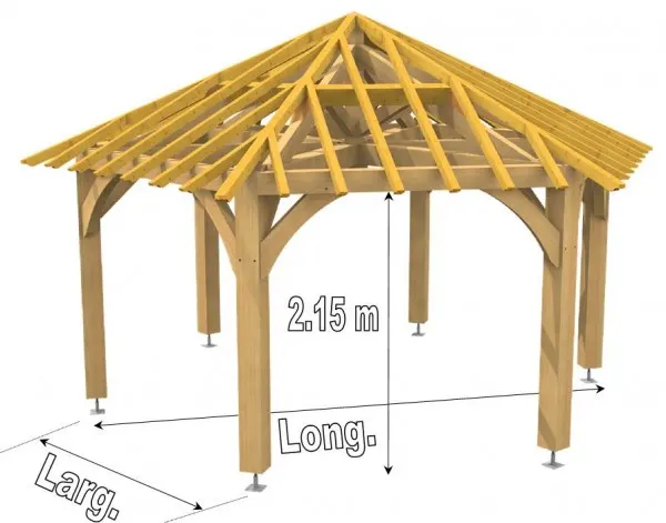 Rendu 3D du kit Kiosque S18, type B